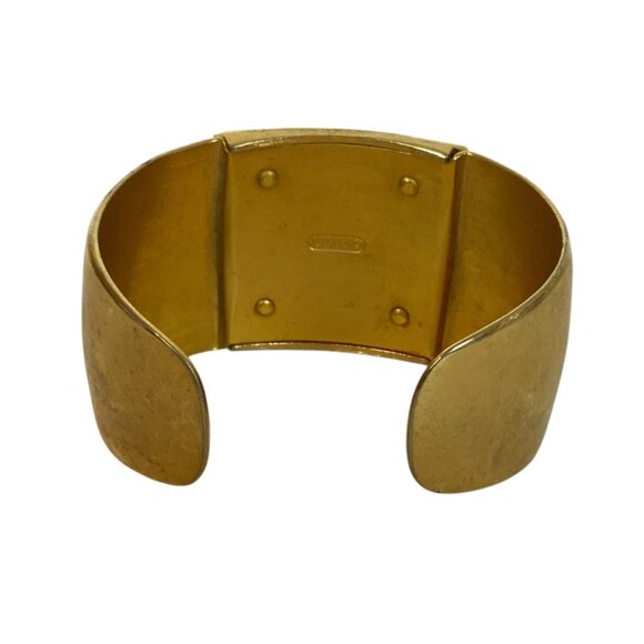 Vintage Avon Gold-Tone Wide Cuff Bracelet With Cream Enamel Centerpiece - Picture 4 of 6